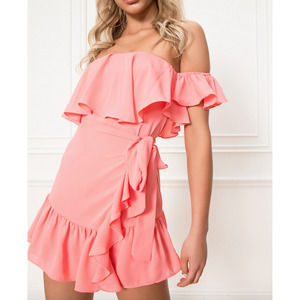 Superdown Jolene Ruffle Wrap Mini Dress